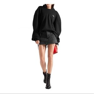 Alexander Wang Washed Black Zip Denim Skirt